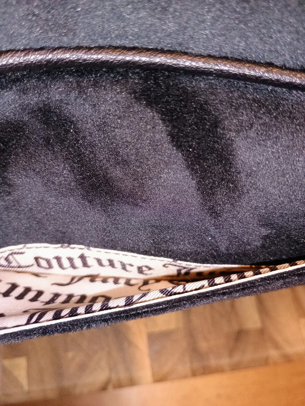 Juicy Couture Black Crystal-Logo Bow Satchel with Pearl Charm